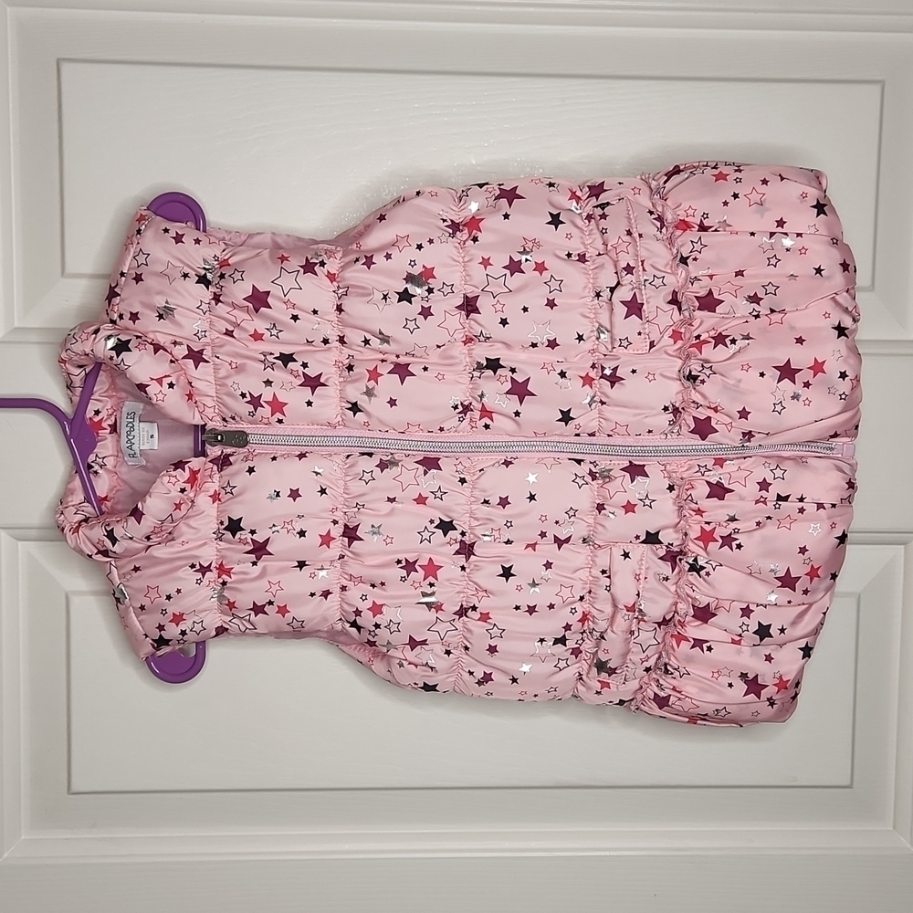 Flapdoodles Pink Star Print Puffer Vest Size S